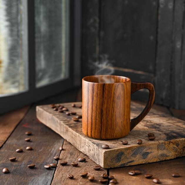 Handcrafted Wooden Tea Cup – Set of 6