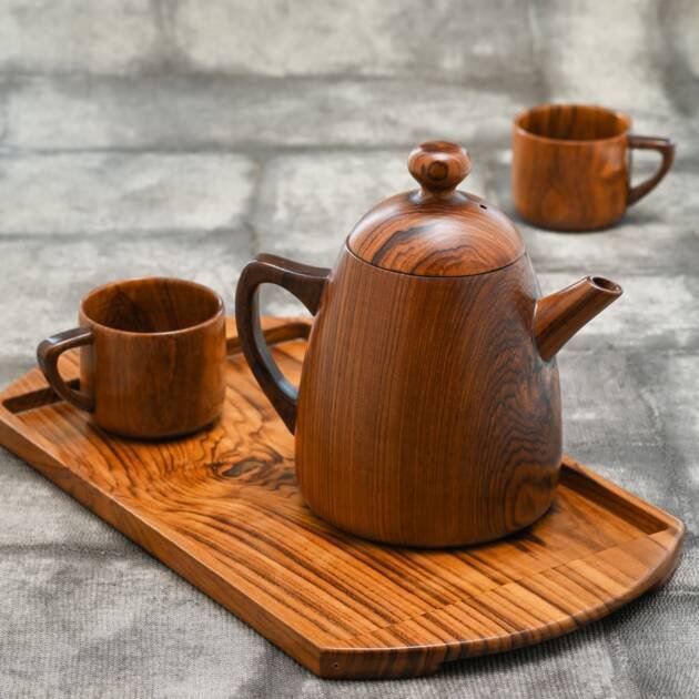 Handcrafted Wooden Kettle – 800 ml