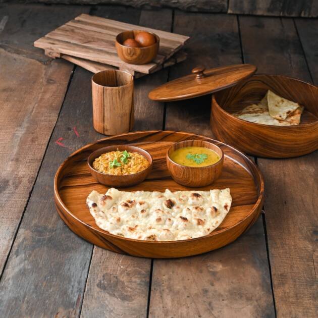 Handcrafted Wooden Plate / Dish – Buffet, Set of 6